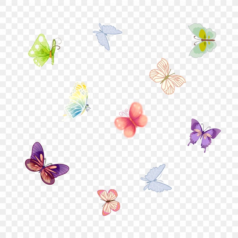Butterfly, PNG, 2000x2000px, Butterfly, Color, Designer, Drawing, Floral Design Download Free