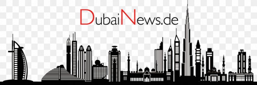 Dubai Vector Graphics Skyline Mural Clip Art, PNG, 959x320px, Dubai, Art, Black And White, Brand, Building Download Free