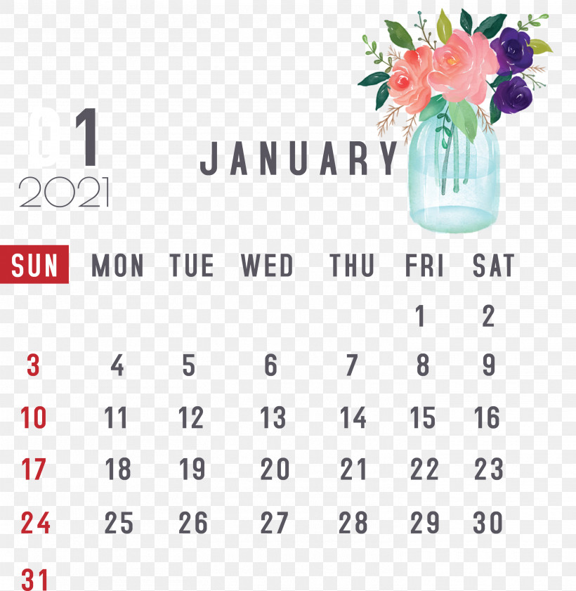 January 2021 Printable Calendar January Calendar, PNG, 2925x3000px, 2021 Calendar, January, Calendar System, Digital Media Player, Geometry Download Free