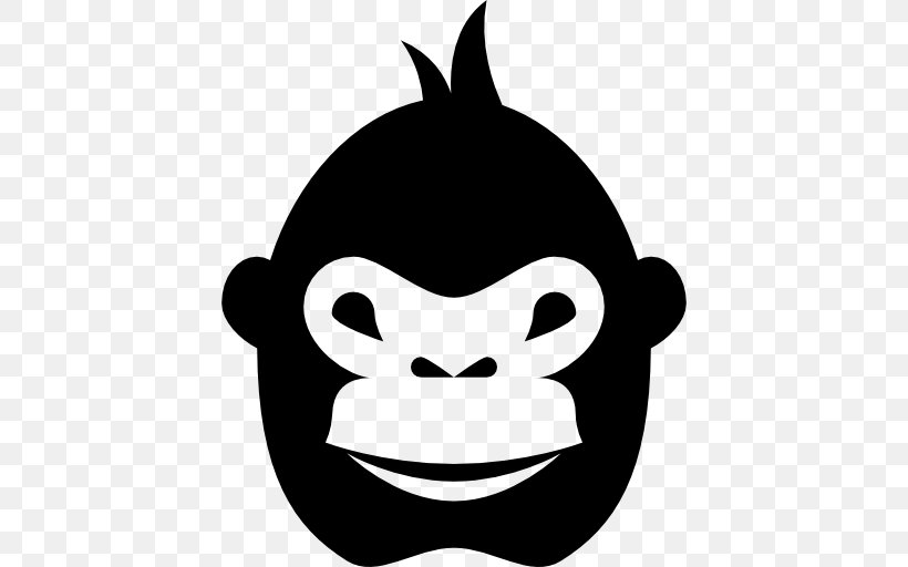 Gorilla Ape Monkey Clip Art, PNG, 512x512px, Gorilla, Ape, Artwork, Black, Black And White Download Free