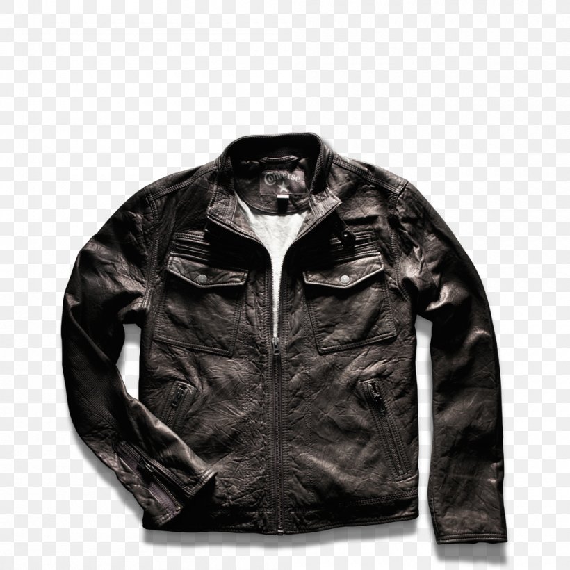 Leather Jacket Converse Shoe Clothing, PNG, 1000x1000px, Leather Jacket, Black, Brand, Clothing, Converse Download Free