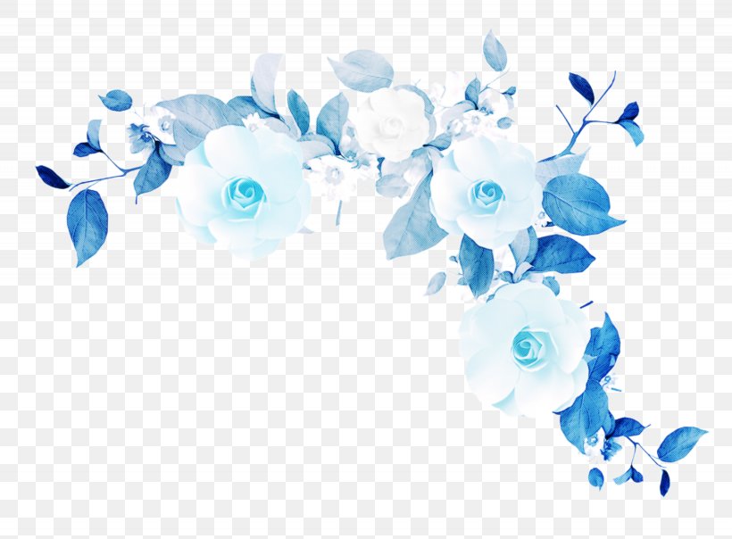 Blue Flower, PNG, 2665x1965px, Drawing, Aqua, Blue, Flower, Petal Download Free