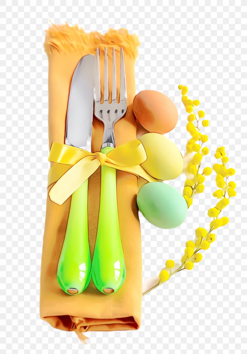 Yellow Cutlery Spoon Tableware Kitchen Utensil, PNG, 1672x2396px, Watercolor, Cutlery, Kitchen Utensil, Paint, Spoon Download Free