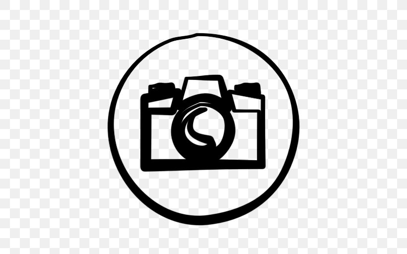 Cartoon Logo Photography Camera, PNG, 512x512px, Cartoon, Area, Black And White, Brand, Camera Download Free