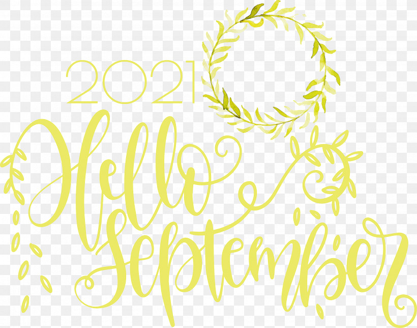 Hello September September, PNG, 3065x2408px, Hello September, Calligraphy, Happiness, Line, Logo Download Free