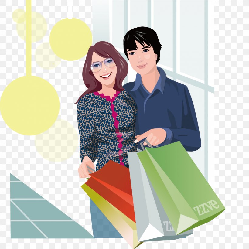 Shopping Couple Stock Photography, PNG, 1240x1240px, Watercolor, Cartoon, Flower, Frame, Heart Download Free