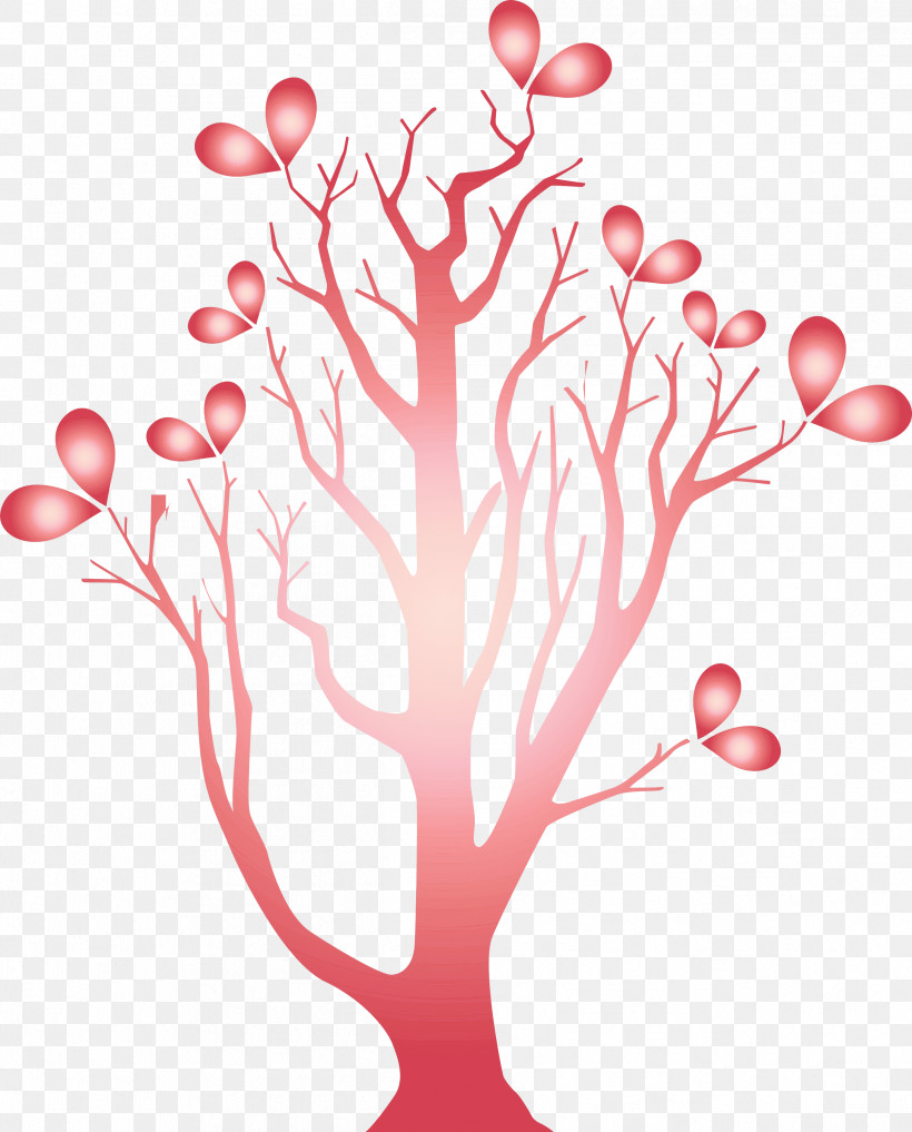 Red Branch Tree Pink Plant, PNG, 2418x3000px, Abstract Tree, Branch, Cartoon Tree, Flower, Pink Download Free