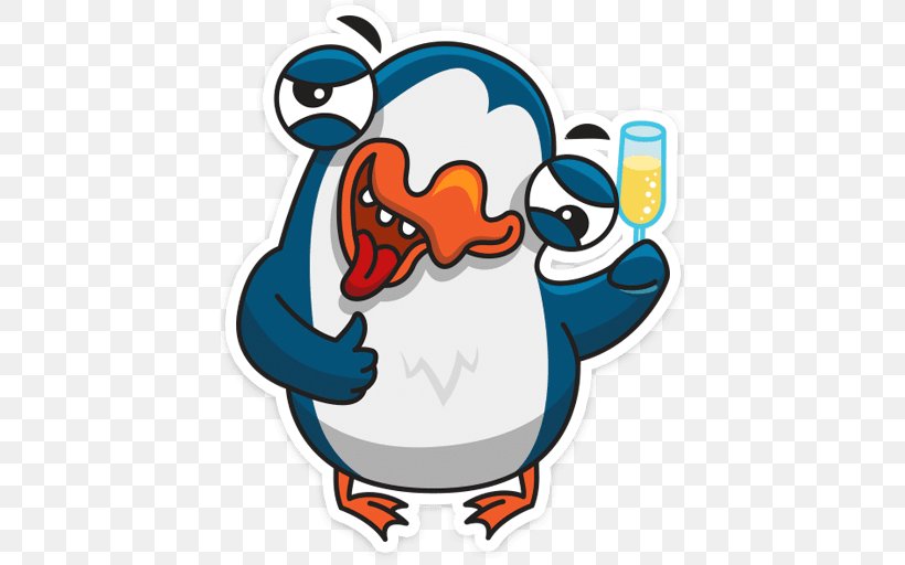 Penguin Sticker Telegram VKontakte Clip Art, PNG, 512x512px, Penguin, Area, Artwork, Beak, Bird Download Free