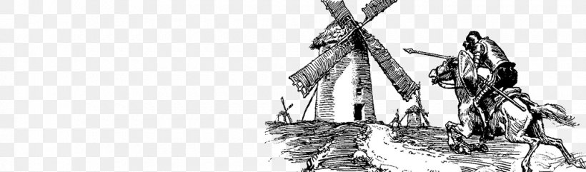Don Quixote Alonso Quijano La Mancha Campo De Montiel Fighting Windmills: A Quixotic Odyssey, PNG, 1020x300px, Don Quixote, Alonso Quijano, Automatik, Black And White, Drawing Download Free