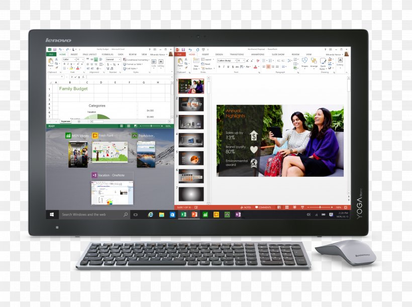 Lenovo ThinkPad Yoga Laptop Desktop Computers ThinkCentre, PNG, 3100x2312px, Laptop, Allinone, Celeron, Communication, Computer Download Free