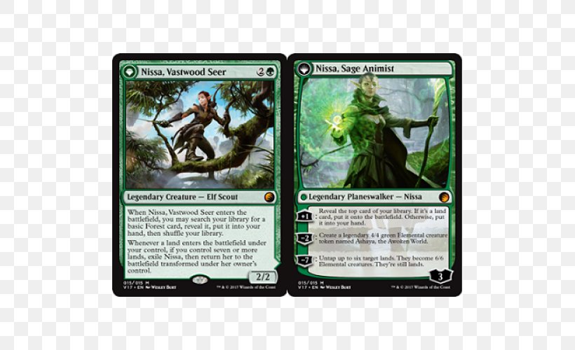 Magic: The Gathering Online Nissa, Vastwood Seer Magic: The Gathering Commander Nissa, Sage Animist, PNG, 500x500px, Magic The Gathering, Card Game, Collectible Card Game, Face To Face Games, From The Vault Transform Download Free