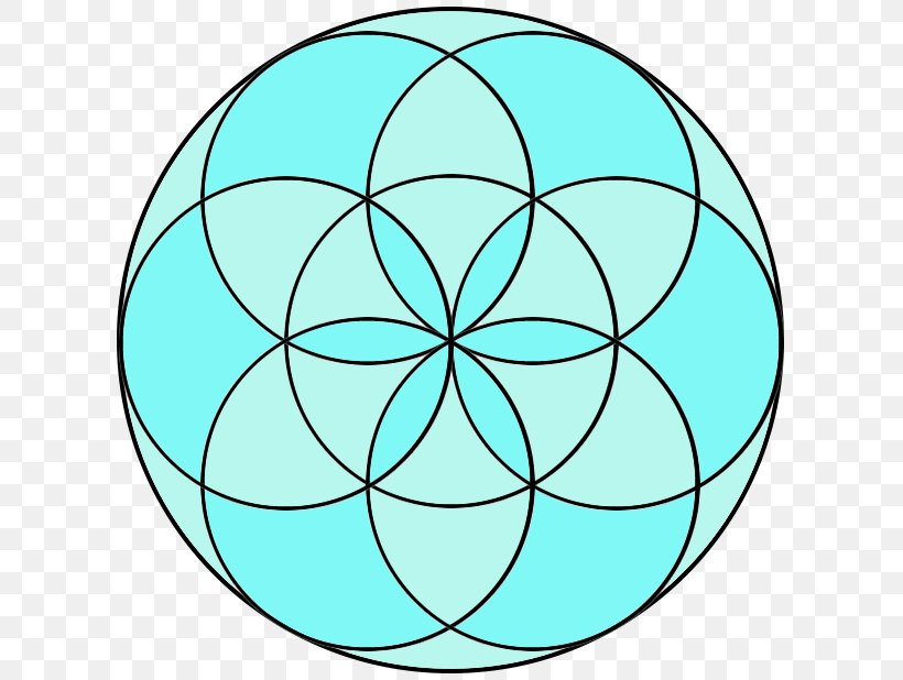 Sacred Geometry Overlapping Circles Grid Shape, PNG, 618x618px, Sacred Geometry, Aqua, Area, Ball, Fractal Download Free