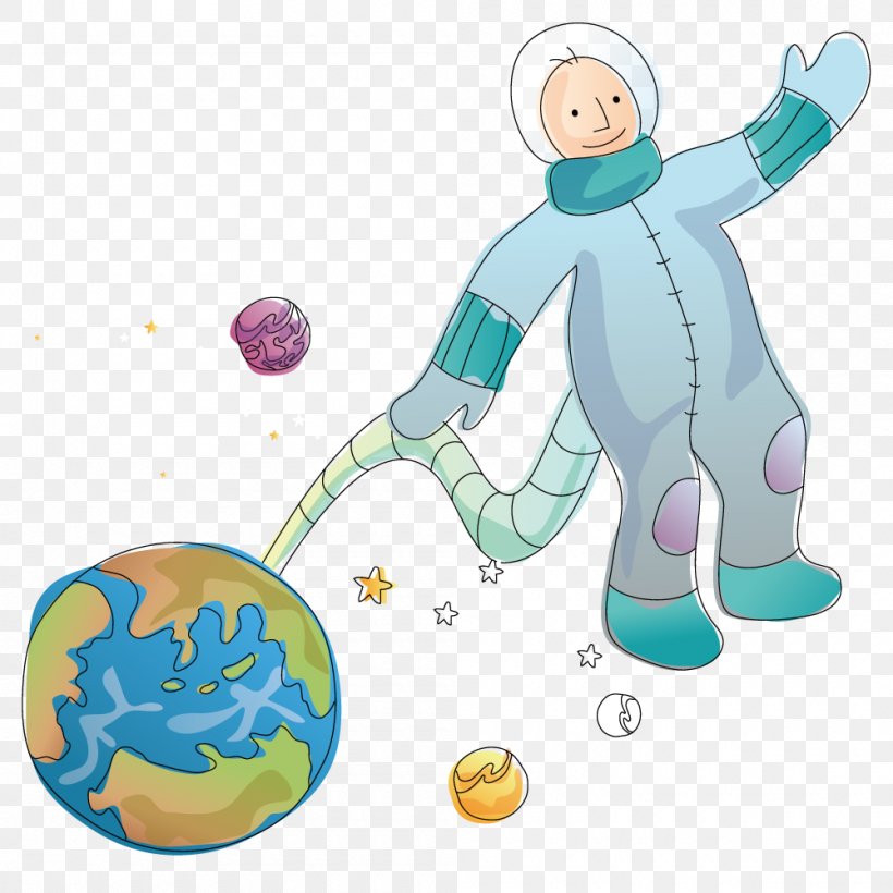 Astronaut Outer Space Sky, PNG, 1000x1000px, Astronaut, Area, Art, Blue, Cartoon Download Free