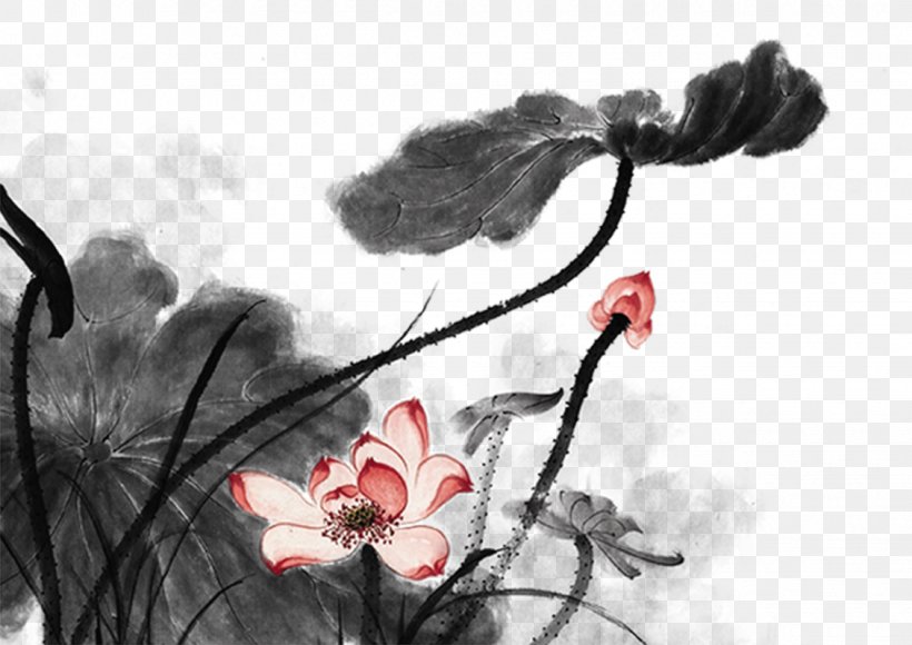 Ink Wash Painting Shan Shui Chinoiserie, PNG, 1130x800px, Ink Wash Painting, Animation, Black And White, Blossom, Branch Download Free