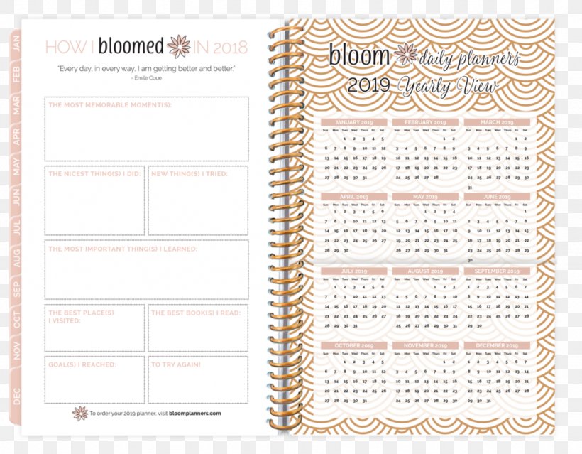 Paper Personal Organizer Hardcover Calendar Bloom Daily Planners, PNG, 1024x799px, 2018, 2018 Nissan Leaf, Paper, April, Bloom Daily Planners Download Free