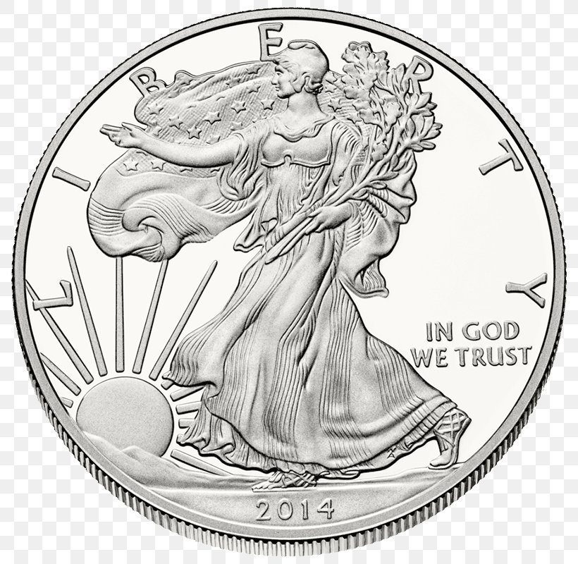 American Silver Eagle United States Mint Bullion Coin, PNG, 800x800px, American Silver Eagle, American Buffalo, American Gold Eagle, Black And White, Bullion Download Free