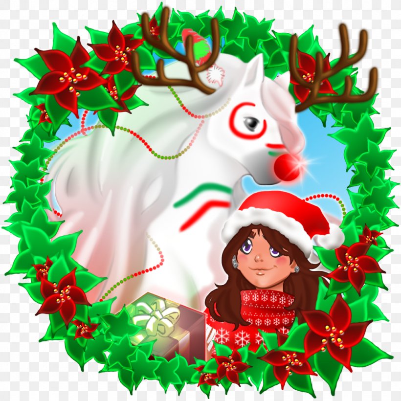 Christmas Tree Reindeer Illustration Christmas Day Clip Art, PNG, 1024x1024px, Christmas Tree, Antler, Art, Branch, Character Download Free