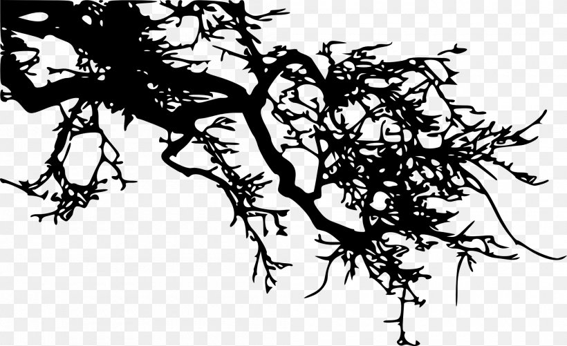 Silhouette Branch Tree Visual Arts Drawing, PNG, 2000x1224px, Silhouette, Art, Artwork, Black And White, Branch Download Free