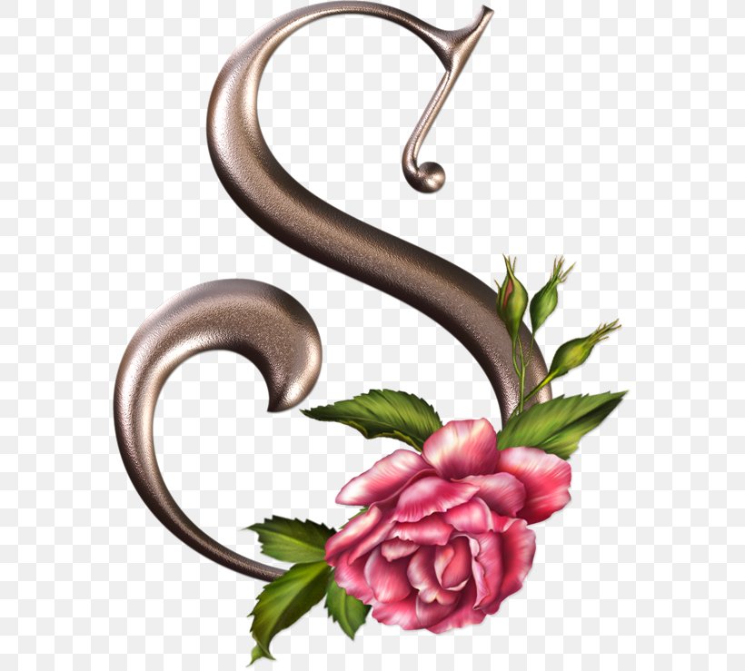 Floral Design Alphabet Letter Flower Rose, PNG, 572x739px, Floral Design, Alphabet, Blue, Body Jewelry, Com Download Free