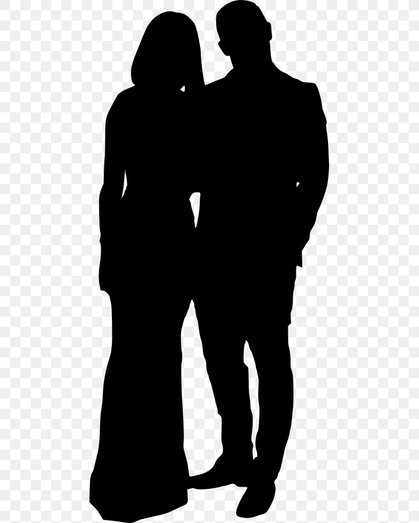 Silhouette Black And White, PNG, 469x1024px, Silhouette, Black, Black And White, Couple, Drawing Download Free