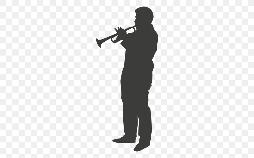 Trumpeter Silhouette Musical Instruments, PNG, 512x512px, Watercolor, Cartoon, Flower, Frame, Heart Download Free