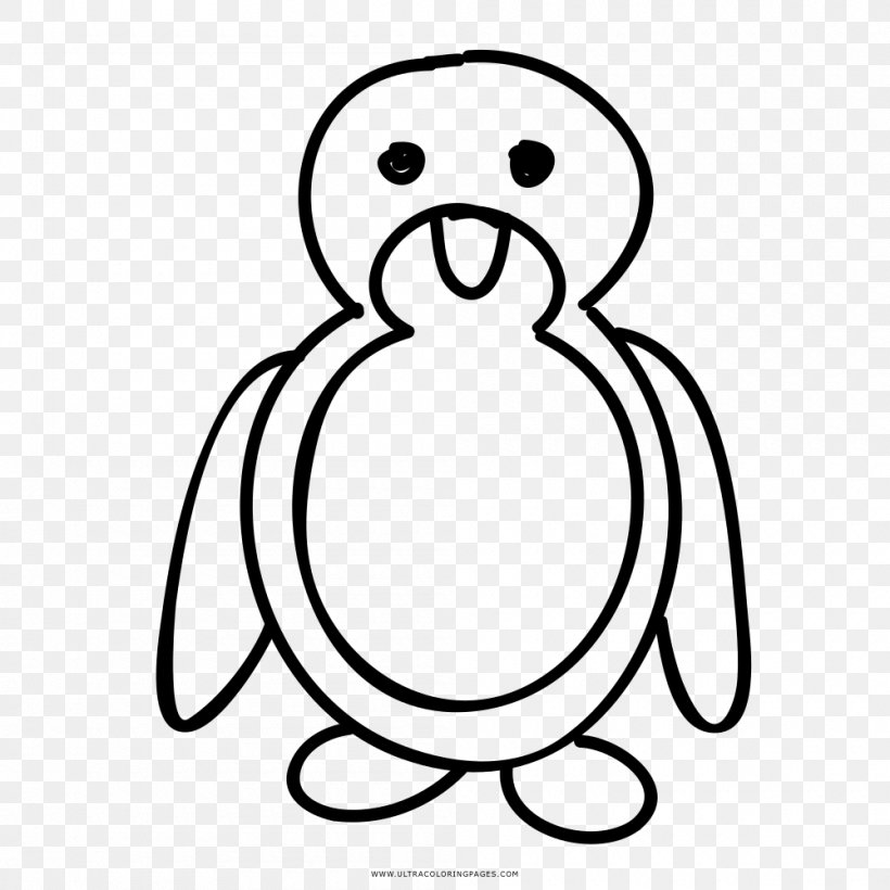 Penguin Black And White Drawing Coloring Book, PNG, 1000x1000px, Penguin, Antarctica, Area, Art, Artwork Download Free