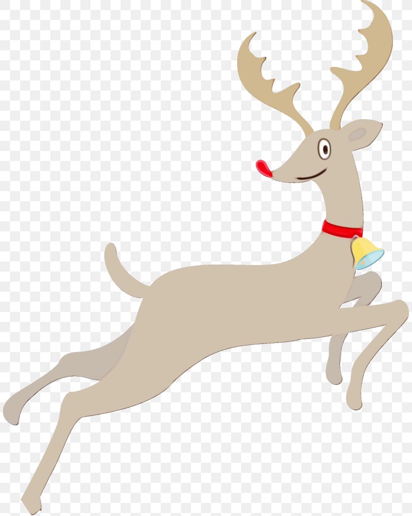 Reindeer, PNG, 808x1026px, Watercolor, Antler, Deer, Fawn, Paint Download Free