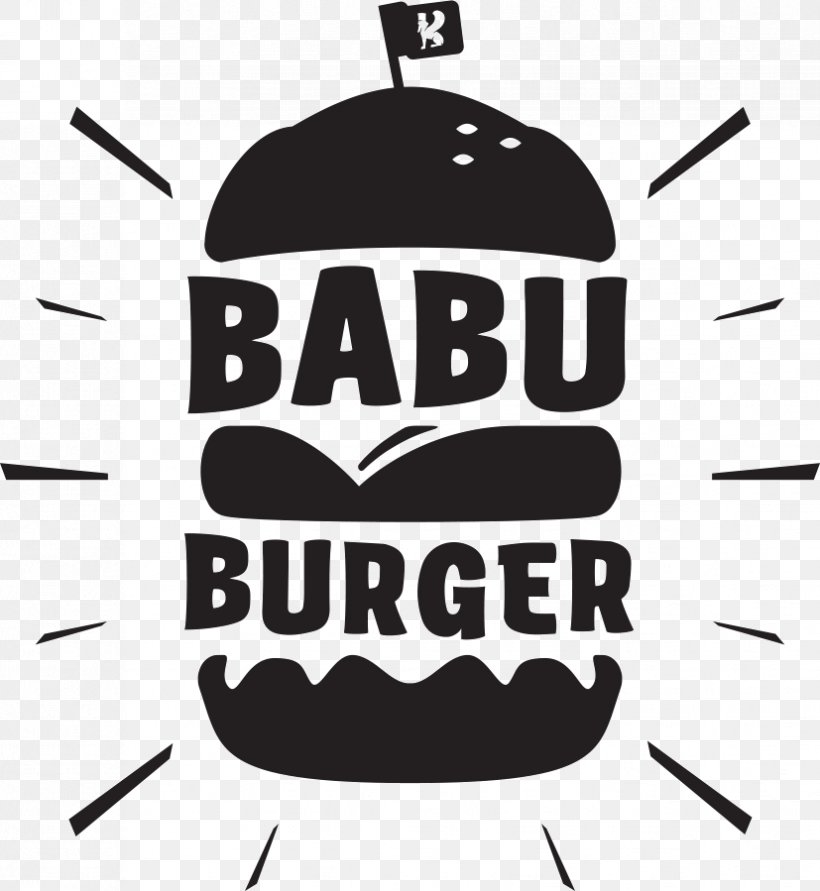 Hamburger Logo Centrum Babylon Liberec Fast Food Restaurant, PNG, 827x899px, Hamburger, Area, Black, Black And White, Brand Download Free