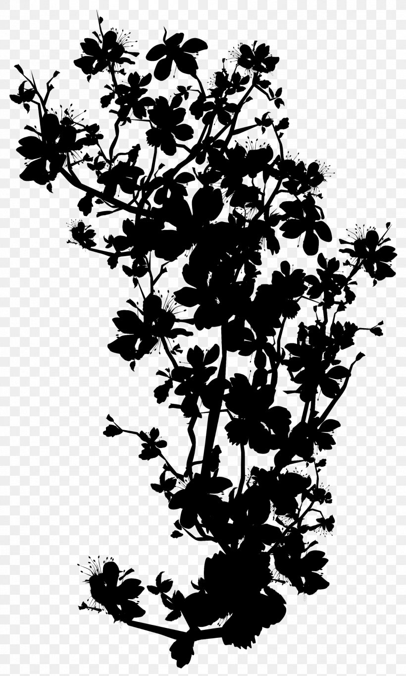 Twig Plant Stem Flower Leaf Silhouette, PNG, 1774x2953px, Twig, Blackandwhite, Botany, Branch, Flower Download Free