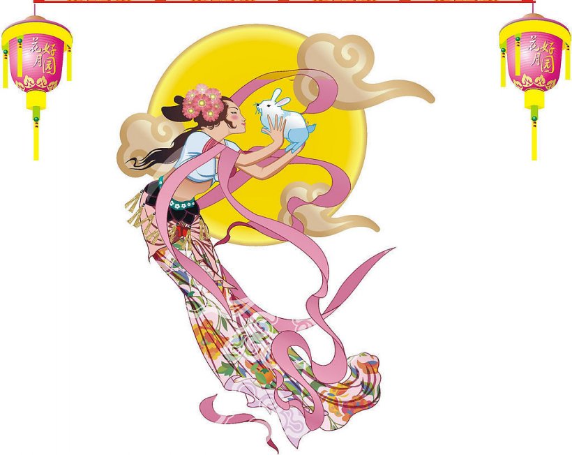 The Moon Lady Mooncake Mid-Autumn Festival U5ae6u5a25u5954u6708 Change, PNG, 1024x815px, Moon Lady, Art, Balloon, Change, Chinese Folk Religion Download Free