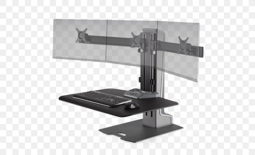 Sit-stand Desk Standing Desk Monitor Mount Multi-monitor Workstation, PNG, 500x500px, Sitstand Desk, Computer Monitor Accessory, Computer Monitors, Desk, Desktop Computers Download Free