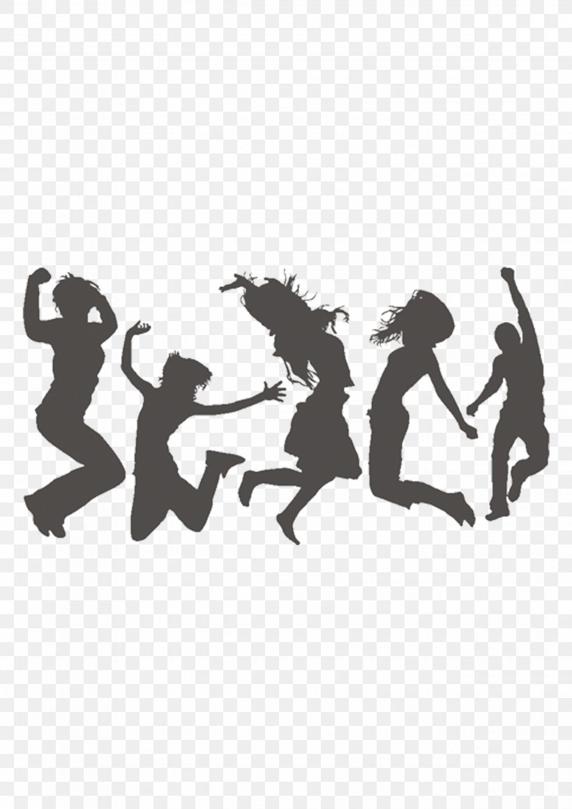 Silhouette Jumping Dance Clip Art, PNG, 2480x3508px, Silhouette, Black And White, Cartoon, Dance, Human Behavior Download Free