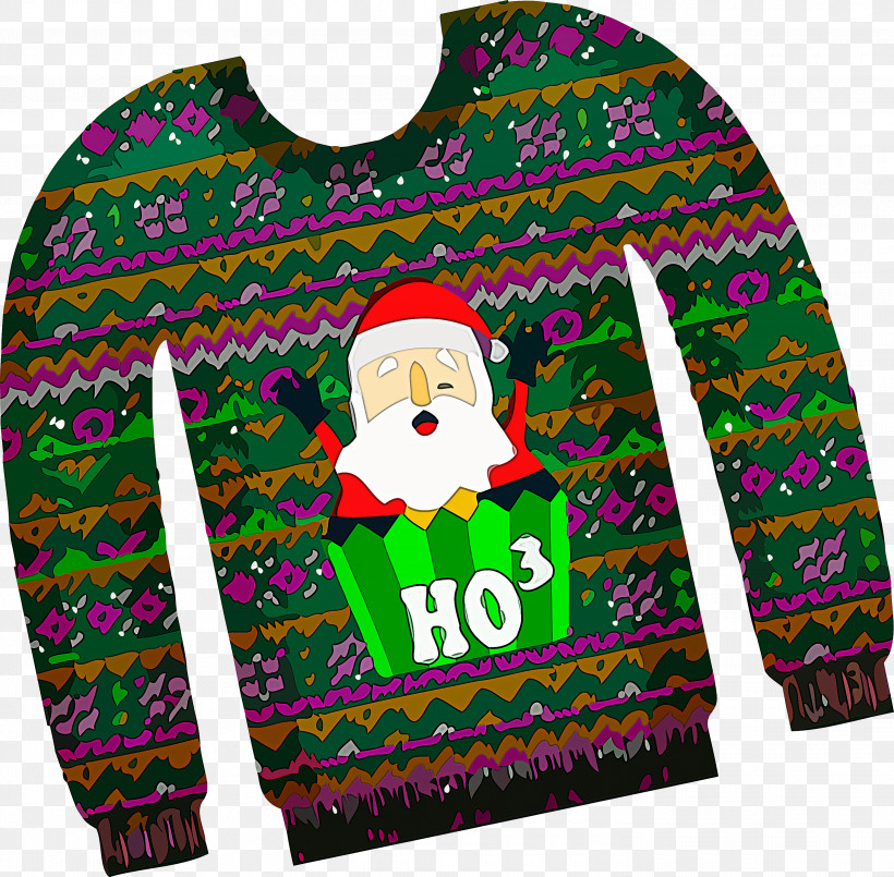 Christmas Sweater Christmas Ornament, PNG, 3000x2948px, Christmas Sweater, Christmas Ornament, Clothing, Green, Jersey Download Free