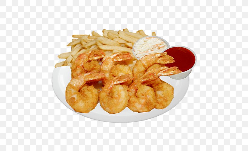 Fast Food French Fries Onion Ring Fried Shrimp, PNG, 500x500px, Fast Food, Animal Source Foods, Chicken Meat, Cuisine, Deep Frying Download Free