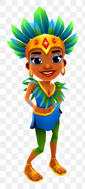 Subway Surfers - Colorful Character With Feathers PNG