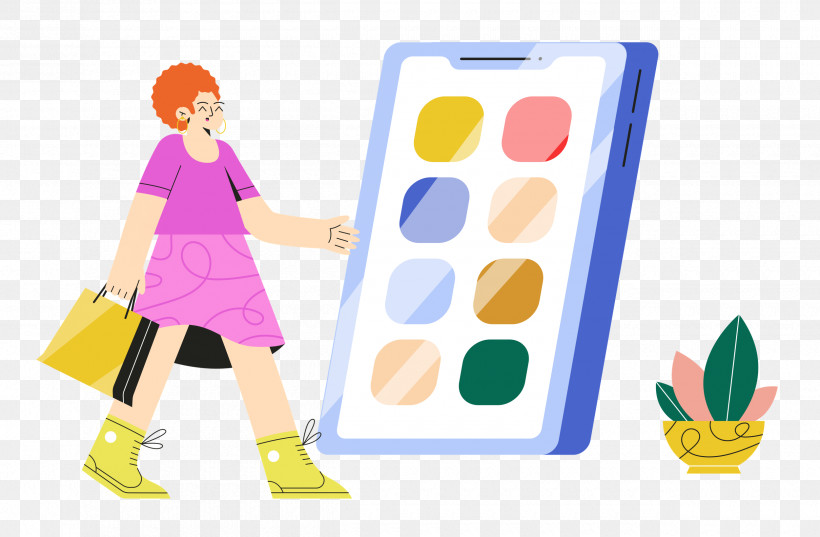 Shopping Mobile Business, PNG, 2500x1638px, Shopping, Behavior, Business, Cartoon, Geometry Download Free