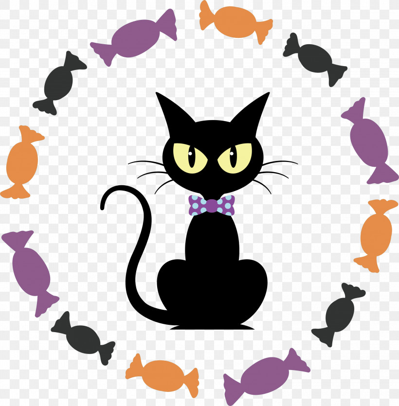Happy Halloween, PNG, 2946x3000px, Happy Halloween, American Shorthair, Black Cat, Bombay Cat, Cat Download Free