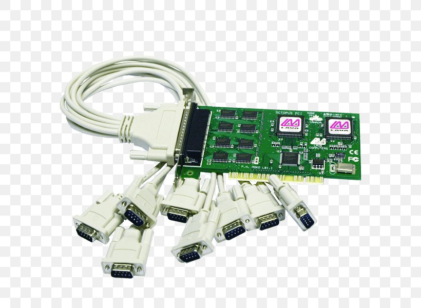 Serial Port Conventional PCI RS-232 Computer Port PCI Express, PNG, 600x600px, Serial Port, Adapter, Cable, Computer, Computer Component Download Free
