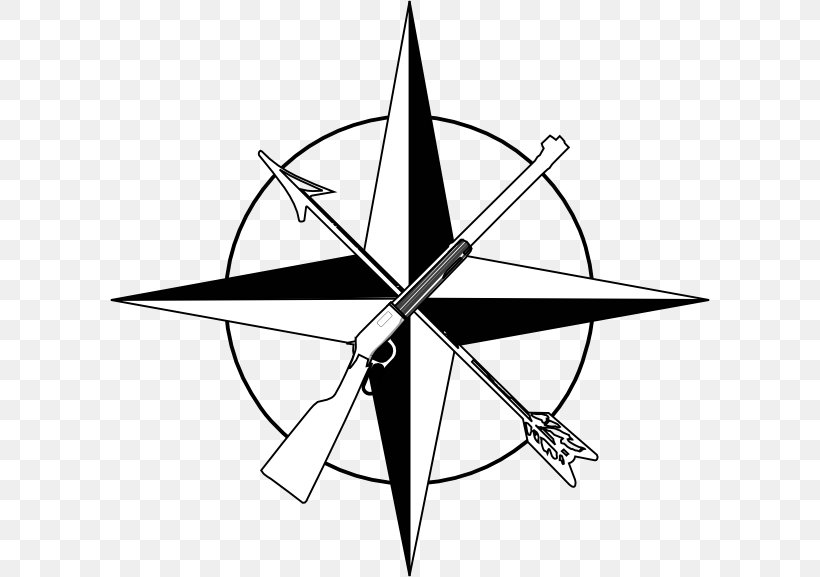 Compass Rose Black And White Clip Art, PNG, 600x577px, Compass Rose, Area, Artwork, Black And White, Compas Download Free