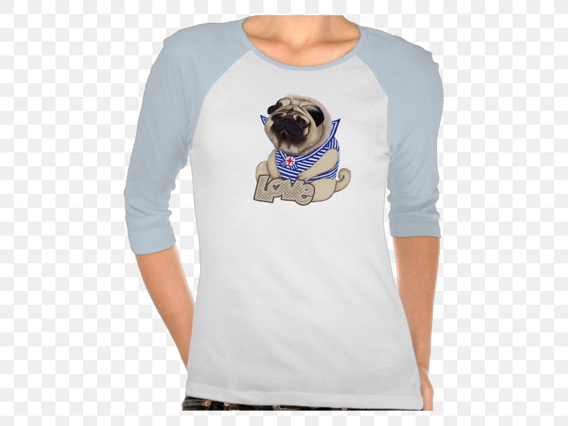 Pug T-shirt Chihuahua Dog Breed, PNG, 615x615px, Watercolor, Cartoon, Flower, Frame, Heart Download Free