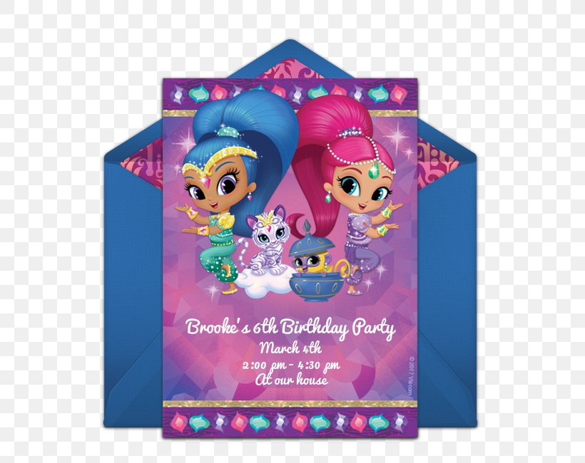 Birthday Party Evite Holiday Teenie Genies Collector's Guide (Shimmer And Shine: Teenie Genies), PNG, 650x650px, Birthday, Child, Email, Evite, Gift Download Free