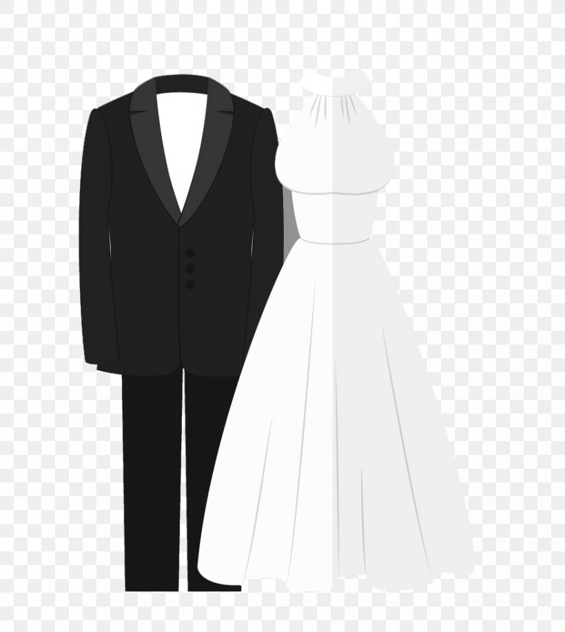 Wedding Invitation Dress Formal Wear Clothing Tuxedo, PNG, 876x980px, Wedding Invitation, Black, Bride, Brides, Clothes Hanger Download Free