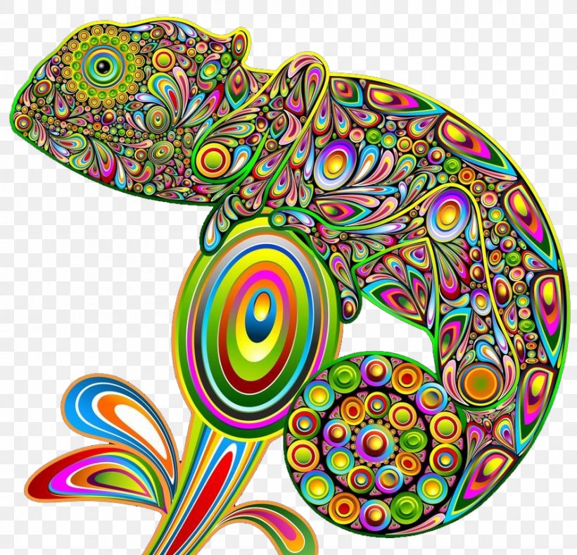 Chameleons Lizard Psychedelic Art Psychedelia, PNG, 888x855px, Chameleons, Art, Fototapeta, Lizard, Organism Download Free