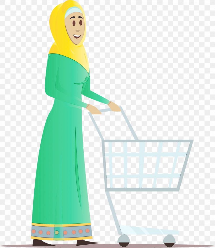 Green Cartoon Standing Cleanliness, PNG, 2603x3000px, Arabic Woman, Arabic Girl, Cartoon, Cleanliness, Green Download Free