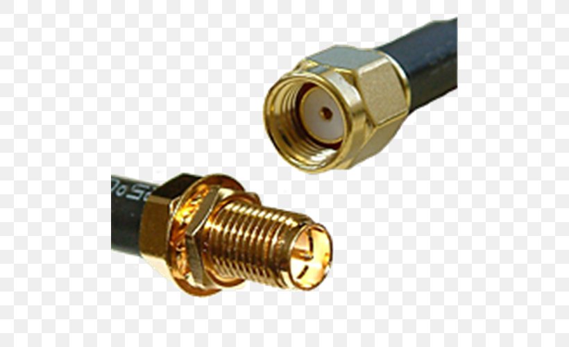 Coaxial Cable Electrical Connector SMA Connector Aerials RP-SMA, PNG, 500x500px, Coaxial Cable, Aerials, Cable, Directional Antenna, Electrical Cable Download Free
