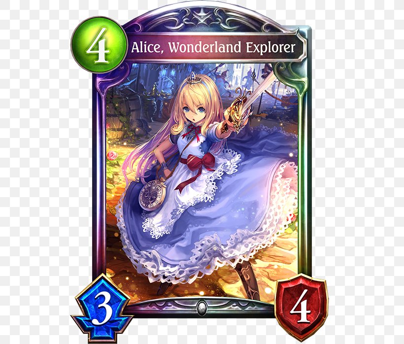 Shadowverse: Wonderland Dreams Collectible Card Game Playing Card Yu-Gi-Oh! Trading Card Game, PNG, 536x698px, Watercolor, Cartoon, Flower, Frame, Heart Download Free