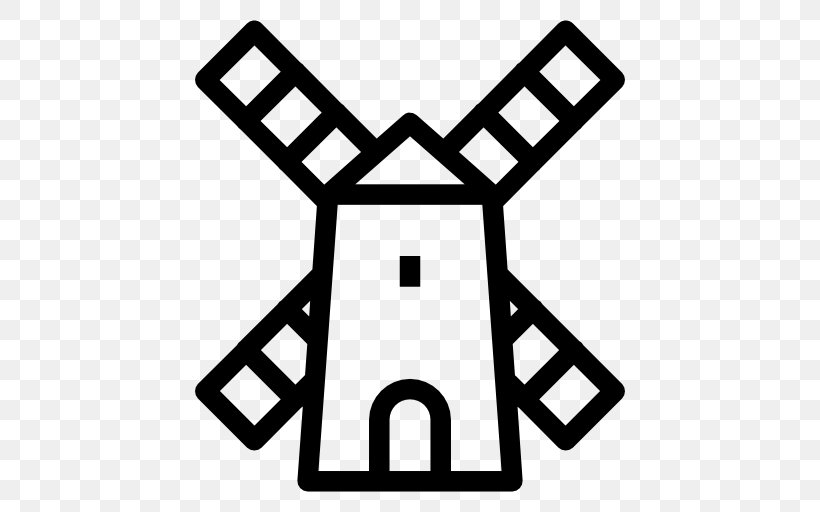 Windmill Royalty-free, PNG, 512x512px, Windmill, Area, Black, Black And White, Energy Download Free