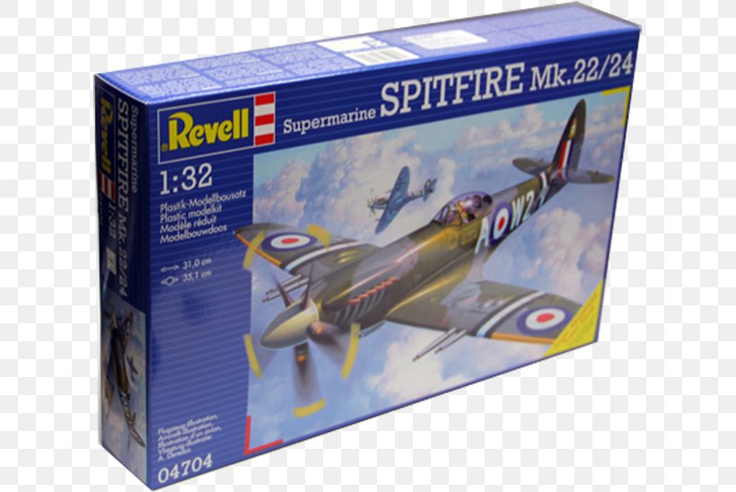 Supermarine Spitfire Mk.22/24 1:32 Scale Model Kit Revell Hobby Scale Models, PNG, 750x548px, Supermarine Spitfire, Aircraft, Airplane, Hobby, Plastic Model Download Free