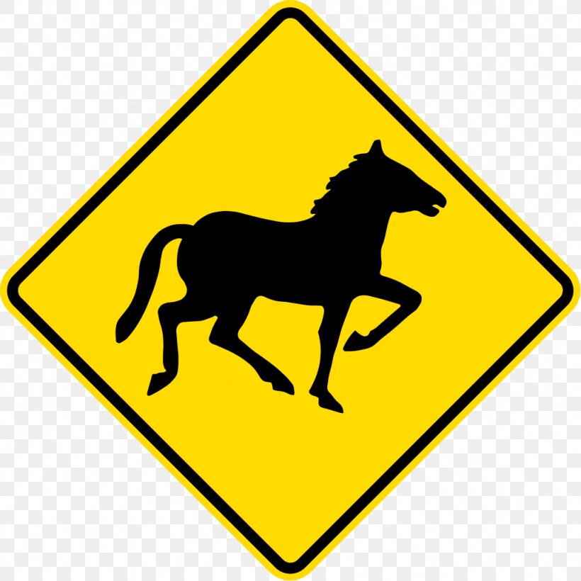 Horse Traffic Sign Warning Sign Pony Road, PNG, 1024x1024px, Horse, Area, Black And White, Grass, Horse Like Mammal Download Free