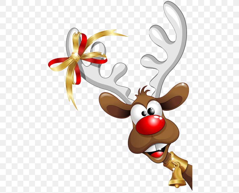 Reindeer Rudolph Santa Claus Christmas Clip Art, PNG, 500x662px, Reindeer, Antler, Cartoon, Christmas, Christmas Decoration Download Free